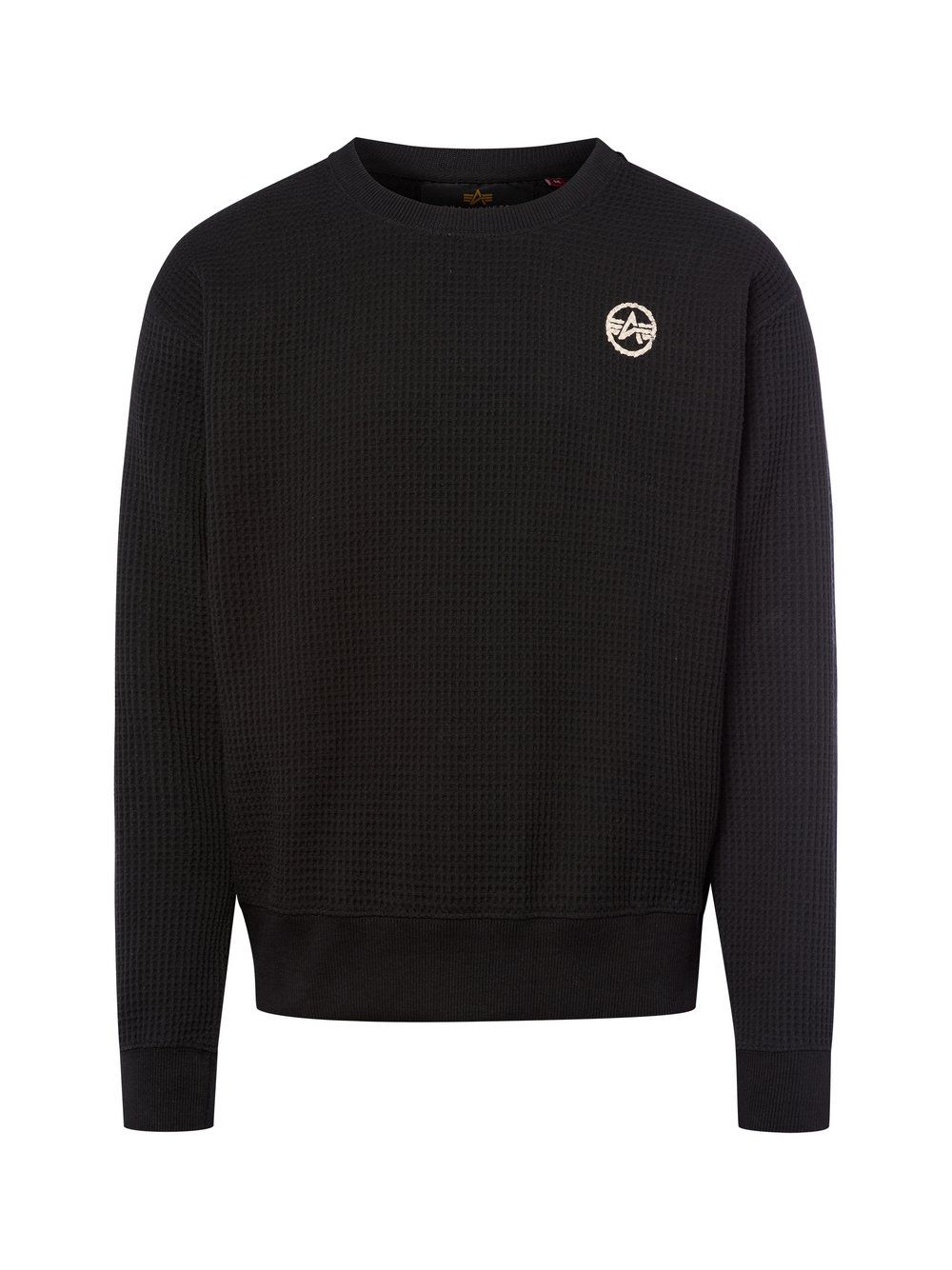 Alpha Industries Bluza męska - Studio Waffle Mężczyźni Bawełna czarny, XL