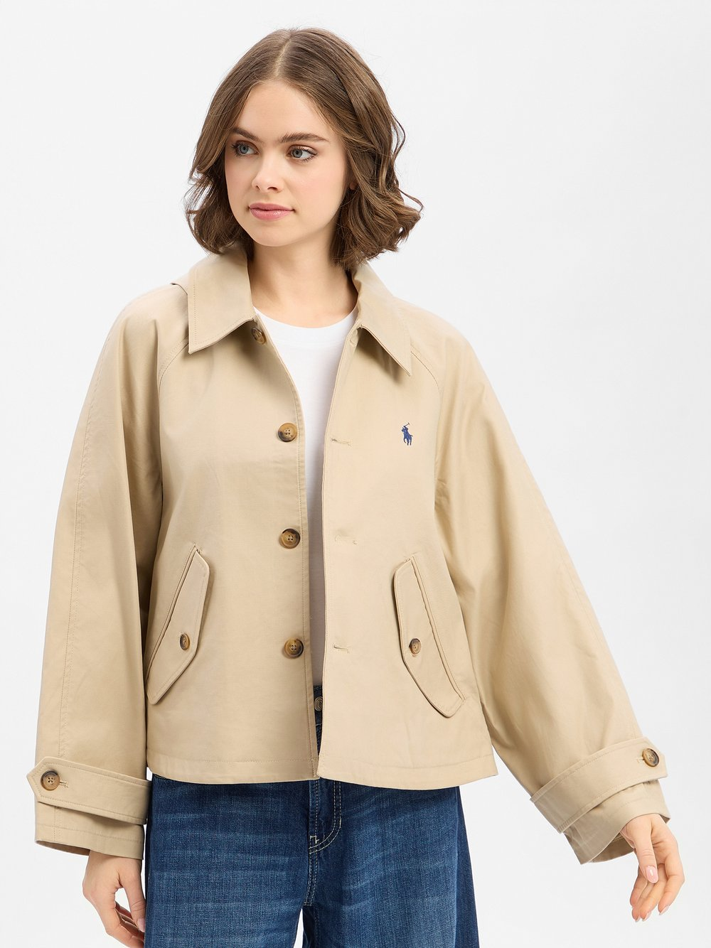 Polo Ralph Lauren Damska kurtka kabanosowa Kobiety Bawełna beżowy, XS