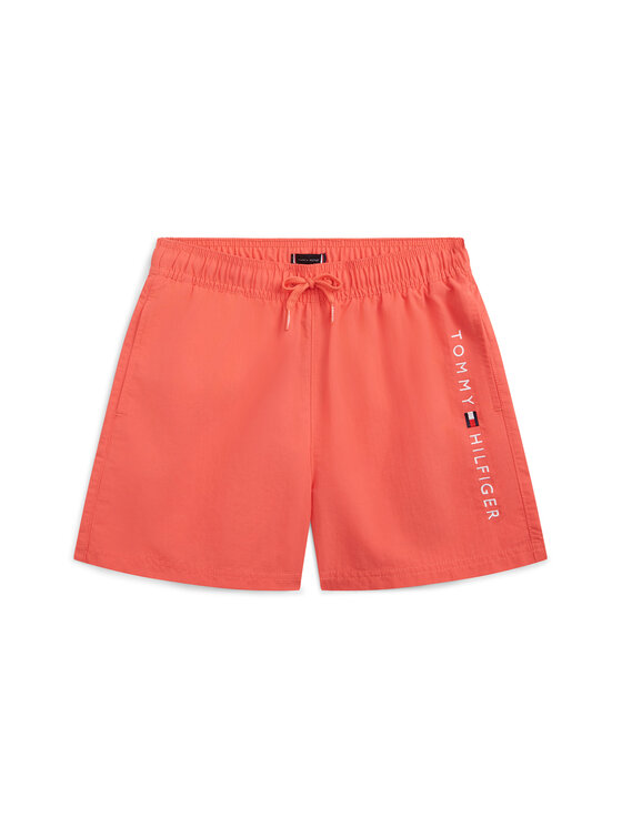 Tommy Hilfiger Szorty kąpielowe Original Logo Embroidery UB0UB00589 Koralowy Regular Fit