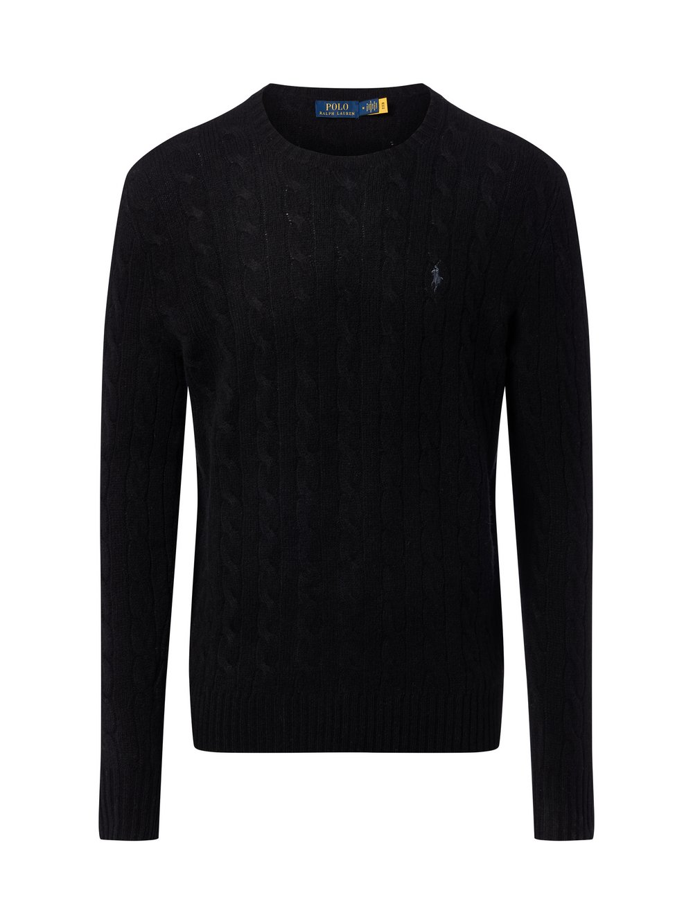 Polo Ralph Lauren Męski sweter z dzianiny z zawartością kaszmiru Mężczyźni Wełna czarny, XL