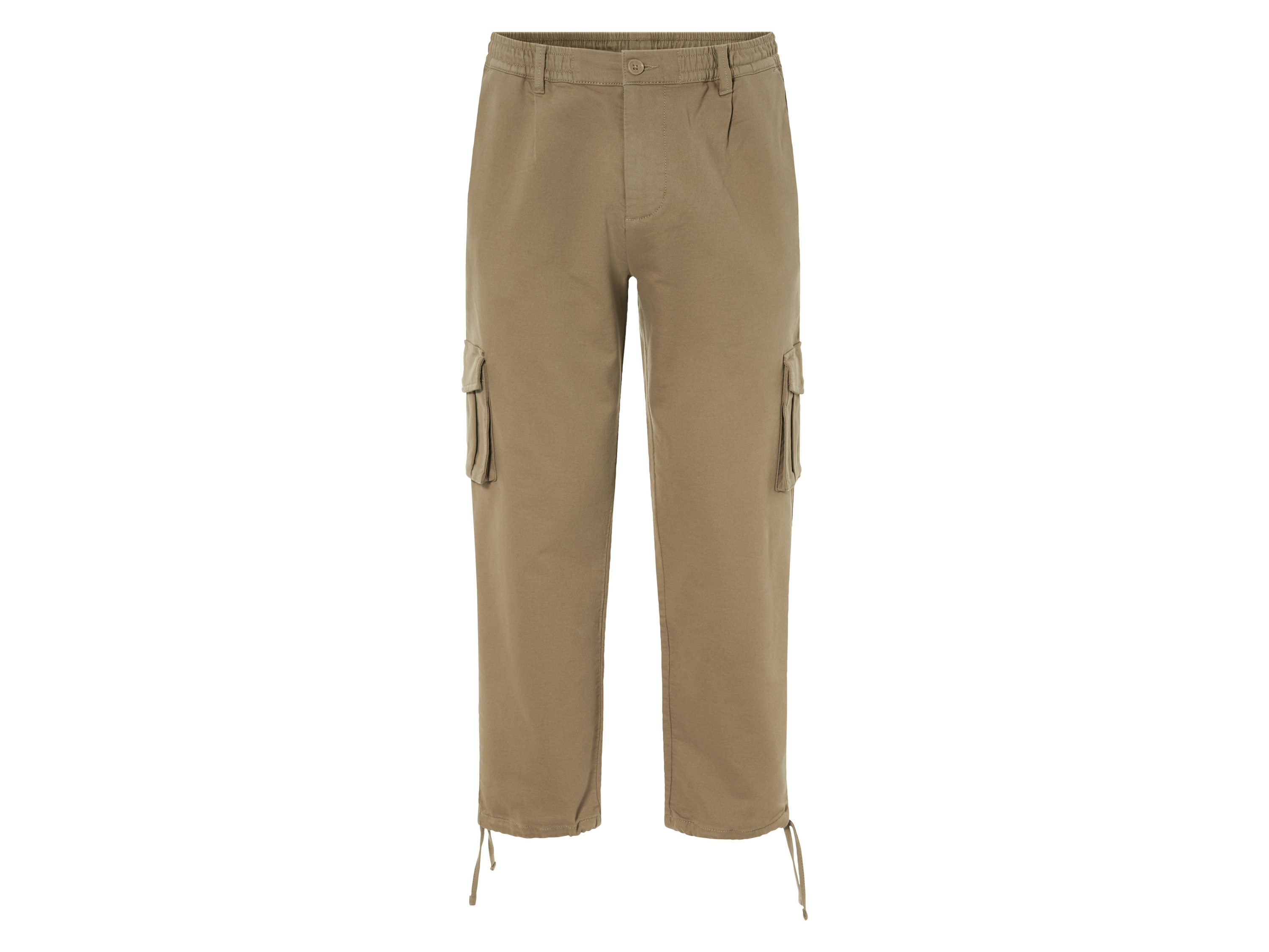 LIVERGY® Spodnie cargo męskie z bawełną (S(44/46), Beżowy)