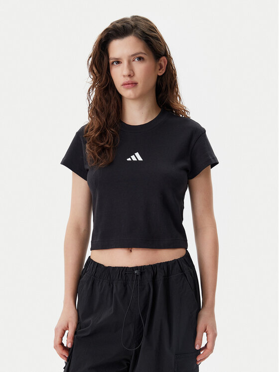 adidas T-Shirt Future Icons Small Logo Baby JE4000 Czarny Slim Fit
