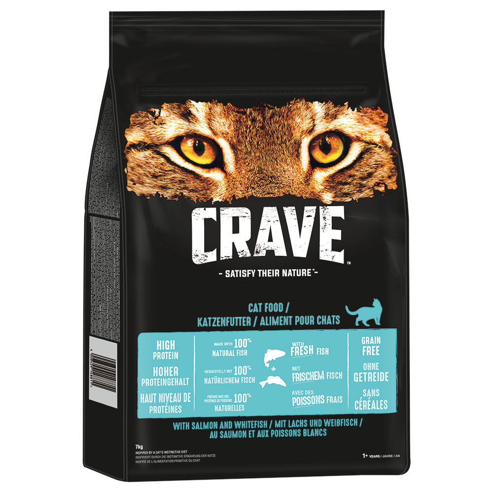 Crave Adult karma sucha dla kota, łosoś i biała ryba - 2 x 7 kg
