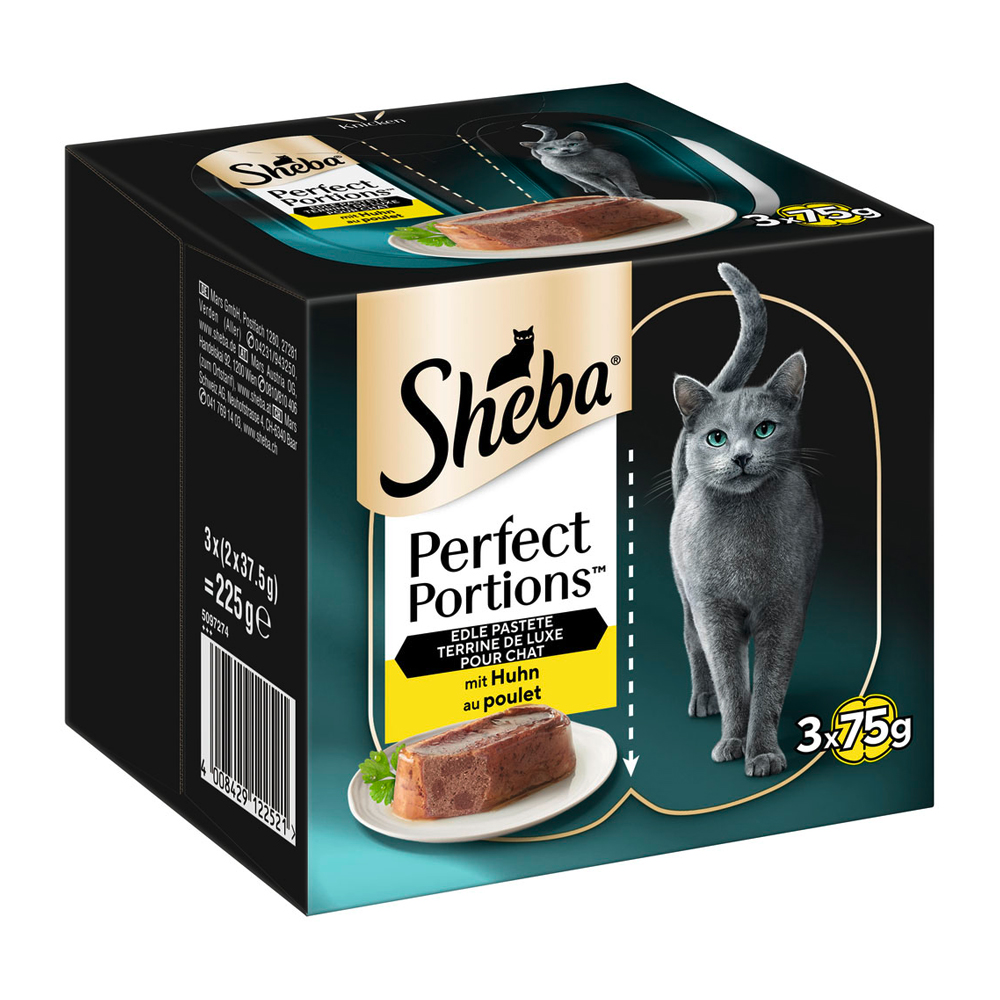 Megapakiet Sheba Perfect Portions, 96 x 37,5 g - Pasztet z kurczakiem