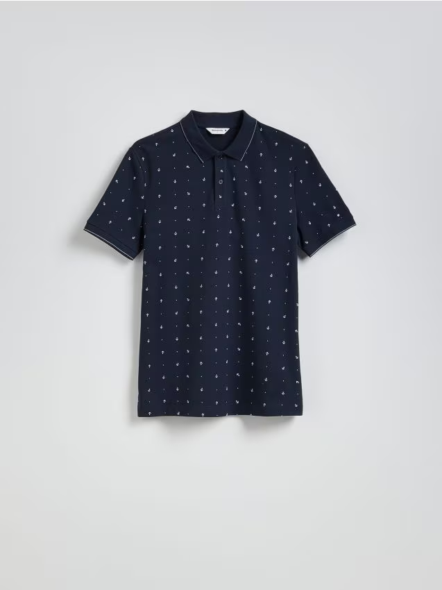 Reserved - Koszulka polo regular fit - granatowy miniaturka