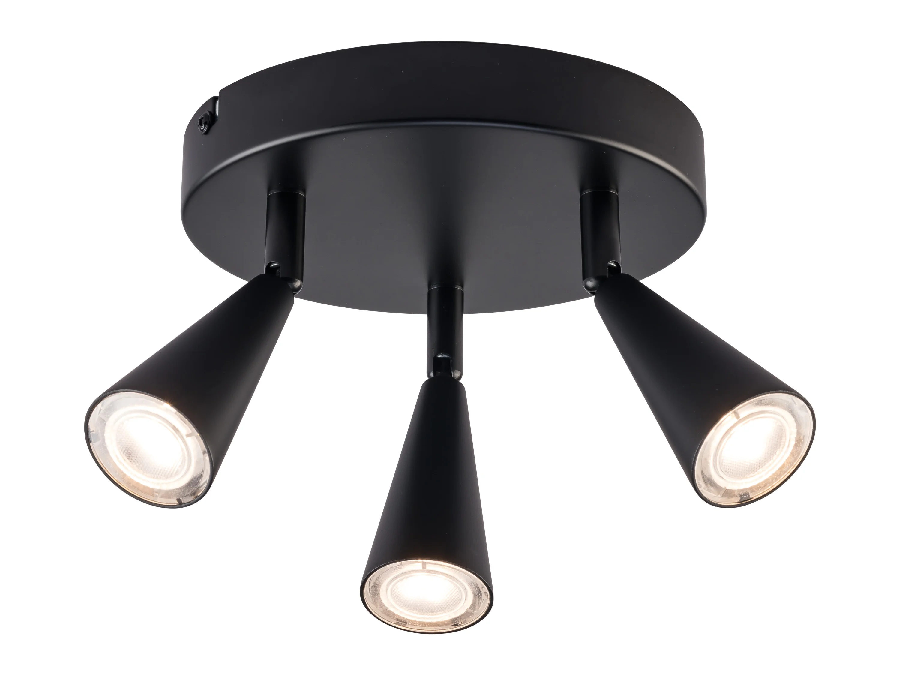 LIVARNO home Lampa sufitowa LED, 3-punktowa (Okrągła/ czarny)