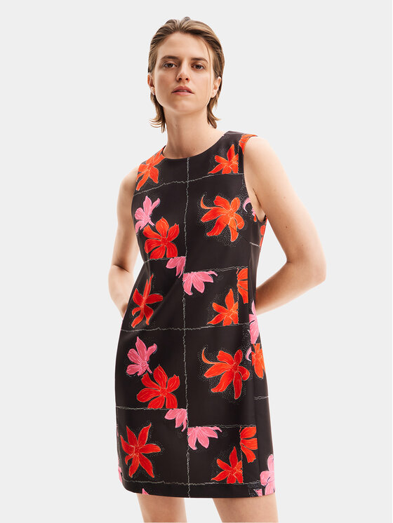 Desigual Sukienka letnia Houston 24SWVW01 Czarny Regular Fit