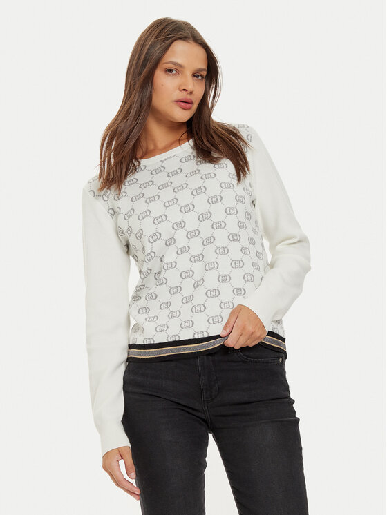 Liu Jo Sport Sweter TF4228 MS63L Biały Regular Fit