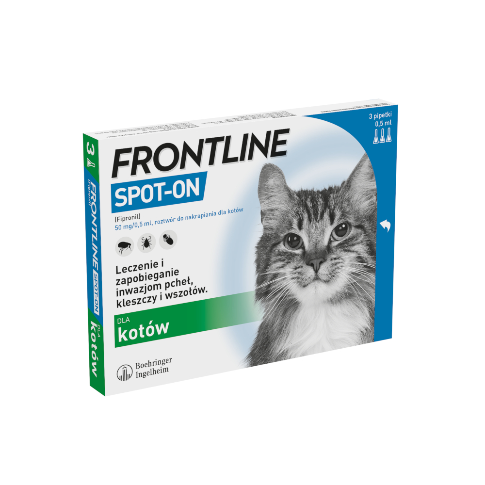 Frontline Spot-on dla kotów - 3 pipety x 0,5 ml