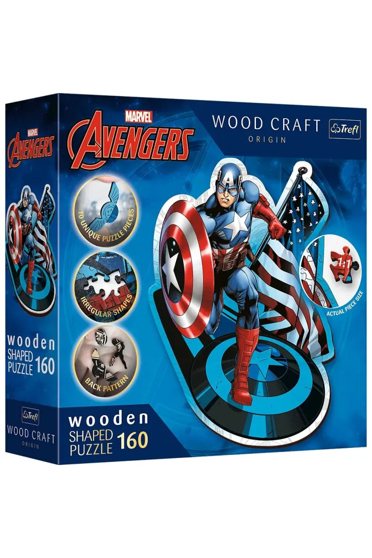 Puzzle drewniane 160 el. Nieustraszony Kapitan Ameryka