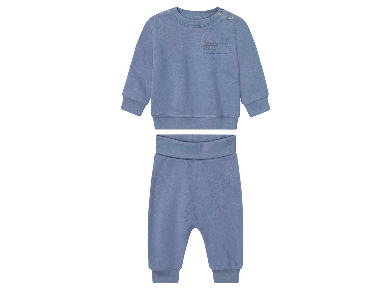lupilu® Dres niemowlęcy z bawełną (bluzka + spodnie) (50/56, Niebieski)