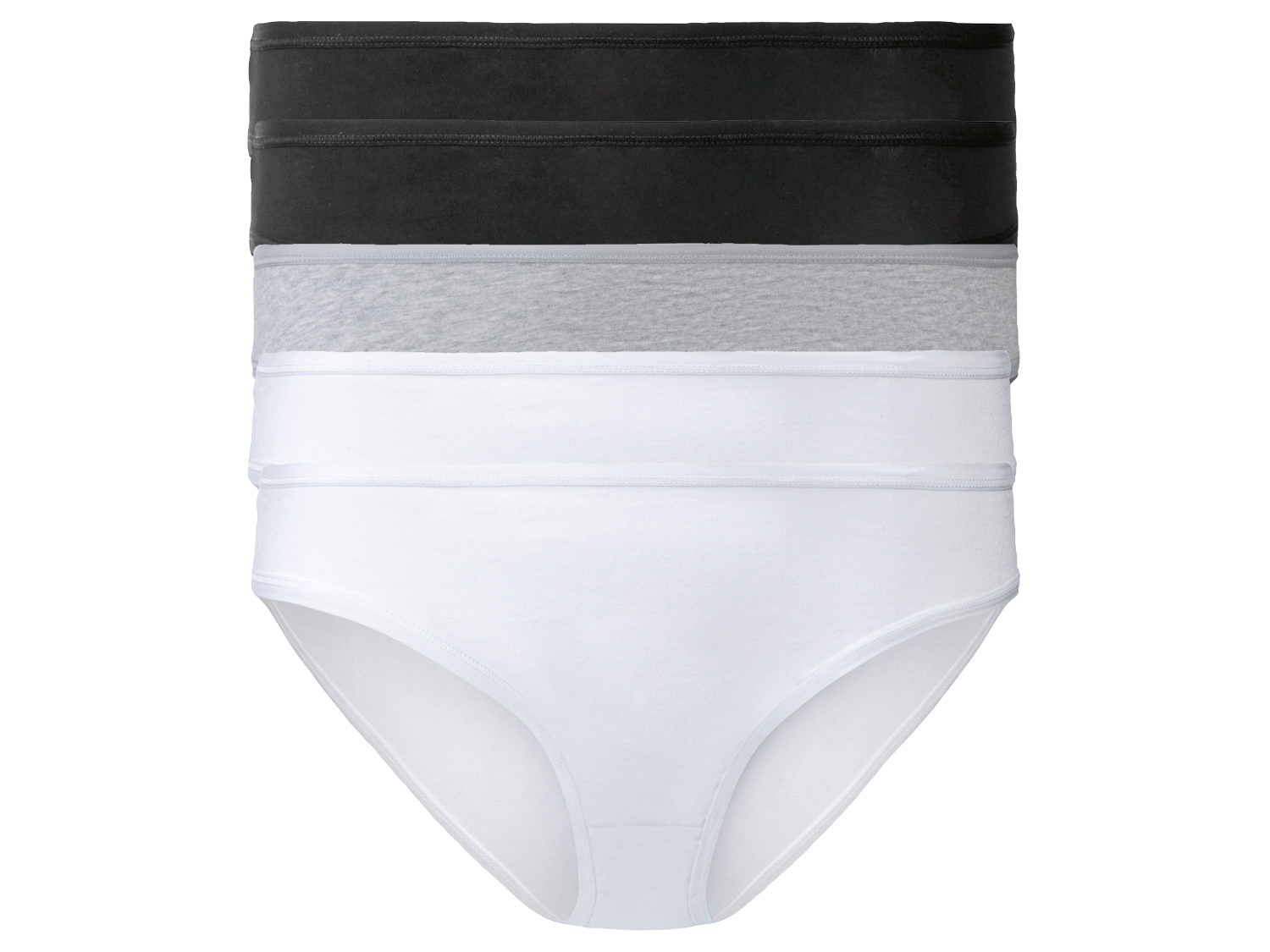 esmara® Figi damskie z bawełną, 5 par (XS (32/34), Czarny/ szary/ biały)