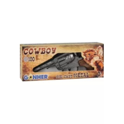Metalowy rewolwer kowbojski 8 naboi