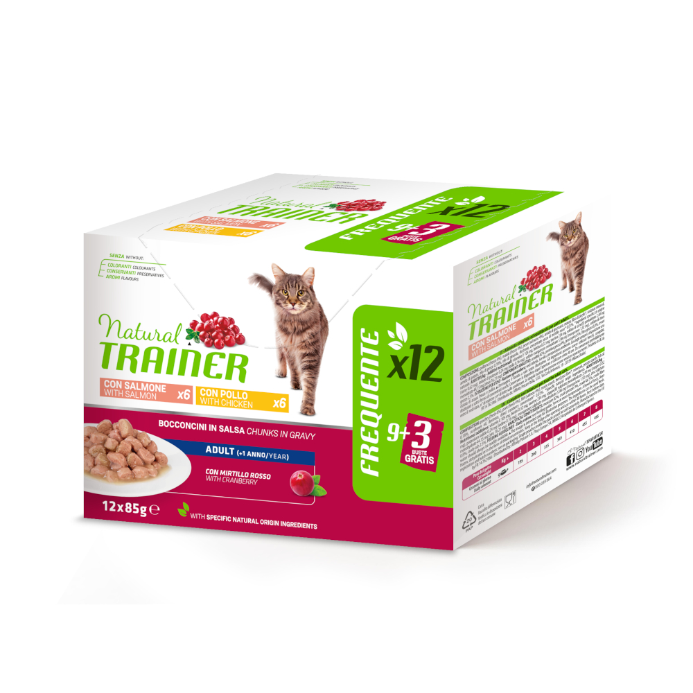 Natural Trainer Adult  - Pakiet mieszany: kurczak i łosoś, 12 x 85 g