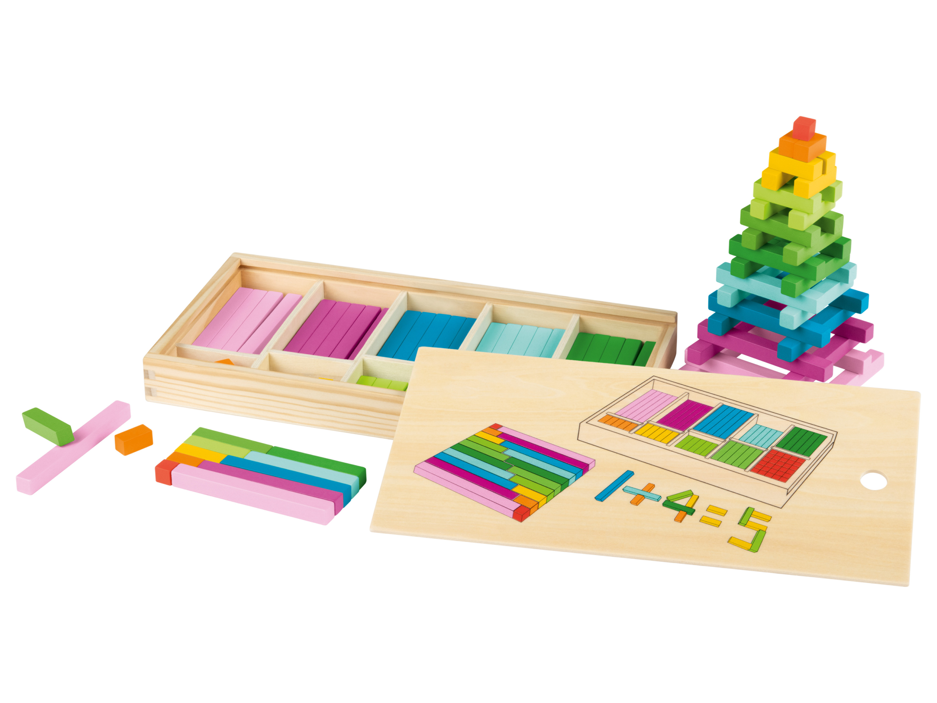 Playtive Gra matematyczna w stylu Montessori (Drewniane patyczki do liczenia)