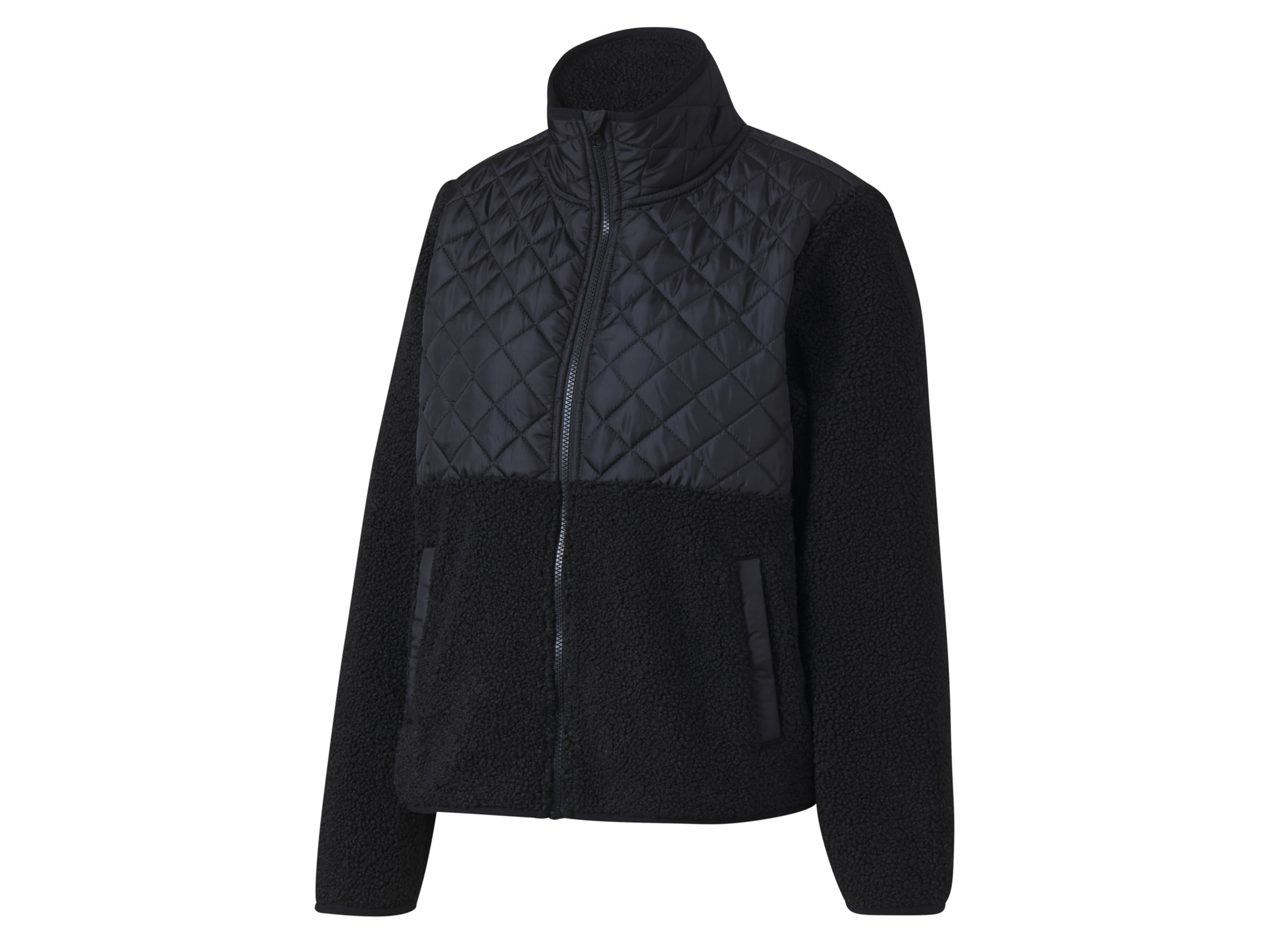 CRIVIT Kurtka damska z polaru sherpa (Czarny, S(36/38))