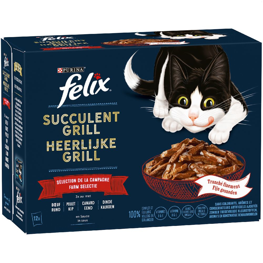 Felix Tasty Shreds w sosie, 12 x 80 g  - Wiejskie smaki