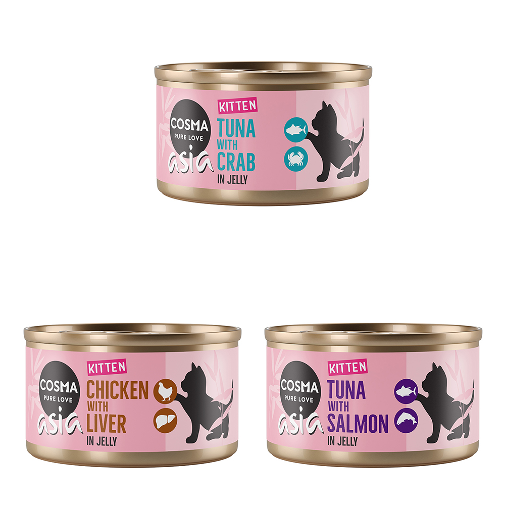 Korzystny pakiet Cosma Asia Kitten w galarecie, 12 x 85 g - Pakiet mieszany