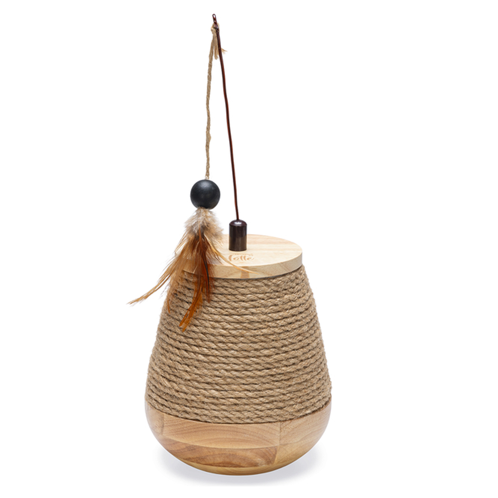 Designed by Lotte drewniana zabawka dla kota Tumble Mae - Ø 15 x wys. 18 cm