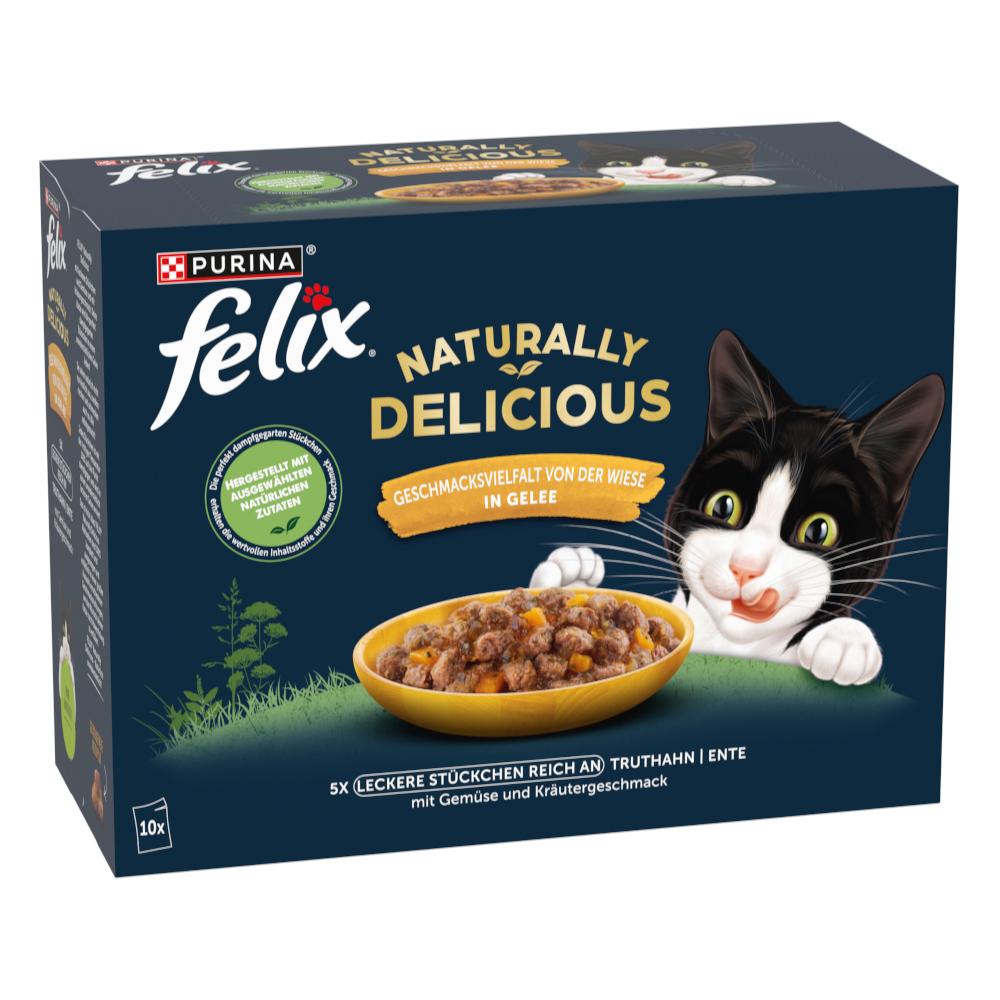 Felix Naturally Delicious, w galarecie, 10 x 80 g - Drobiowe smaki w galarecie