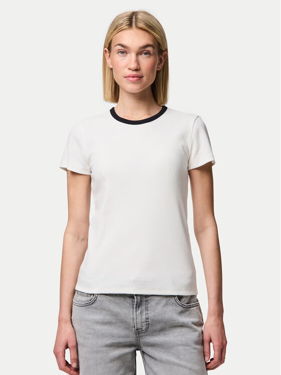 Pieces T-Shirt May 17154483 Biały Slim Fit