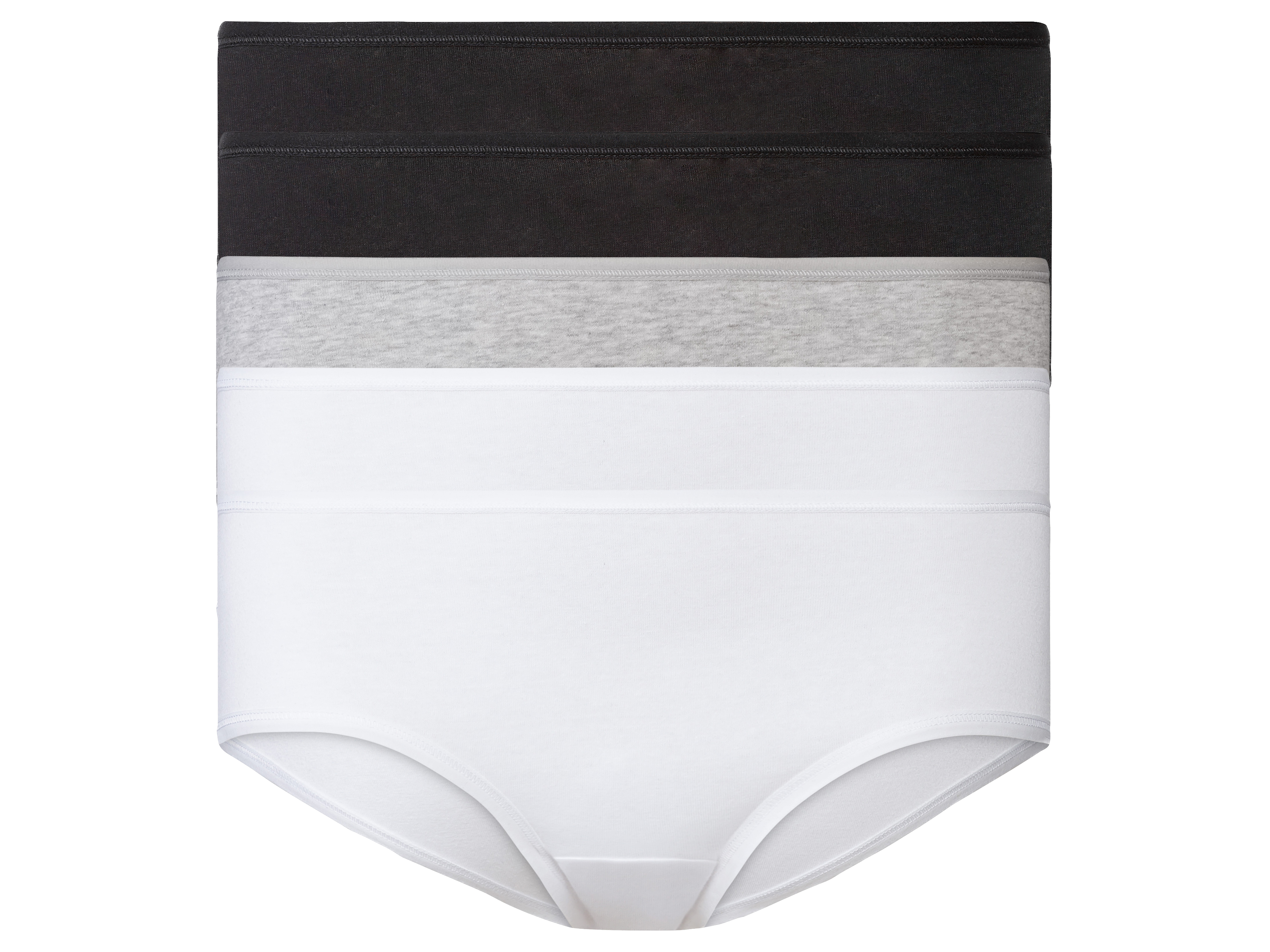 esmara® Hipstery damskie z bawełną, 5 par (Czarny/ szary/ biały, XS (32/34))