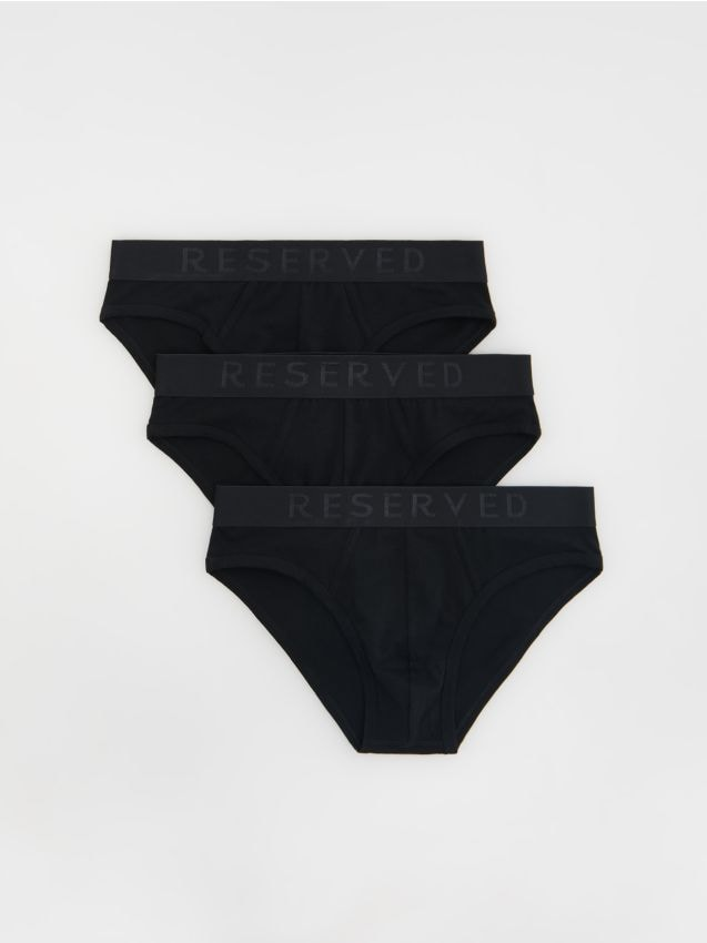 Reserved - Bawełniane slipy 3 pack - czarny miniaturka