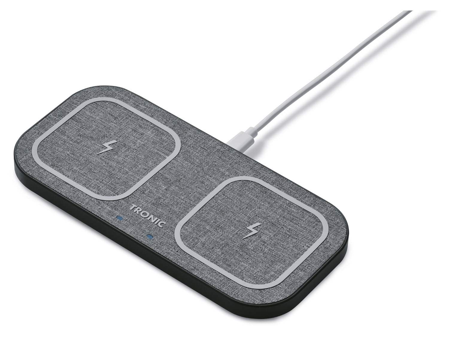 TRONIC® Podkładka ładująca Qi® Dual, metalowa ramka, z zasilaczem 30 W (Biały)