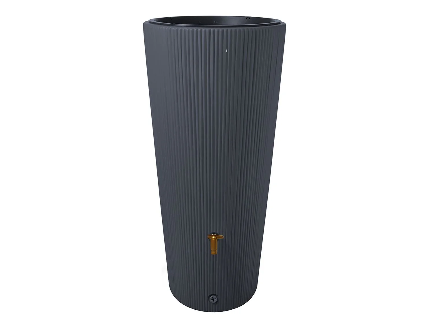 Zbiornik na wodę deszczową 4rain "VASO 2in1 Decor", pojemność 220 litrów, wysokość 120 cm, z donicą na rośliny (grafitowoszary)