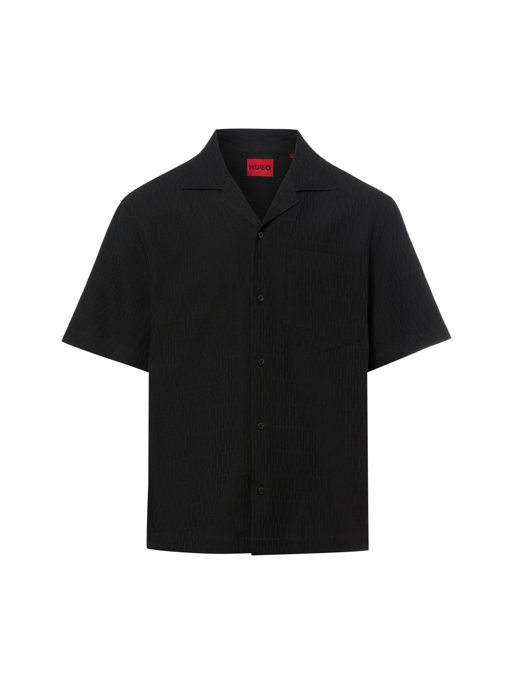 HUGO Męska koszulka z krótkim rękawem - Exolino Mężczyźni Comfort Fit Bawełna czarny, XL