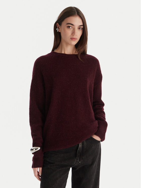 Patrizia Pepe Sweter 2K0326/K293-M536 Bordowy Regular Fit