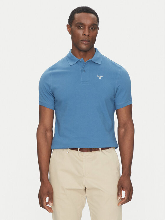 Barbour Polo Original Sports MML0358BU67 Niebieski Tailored Fit