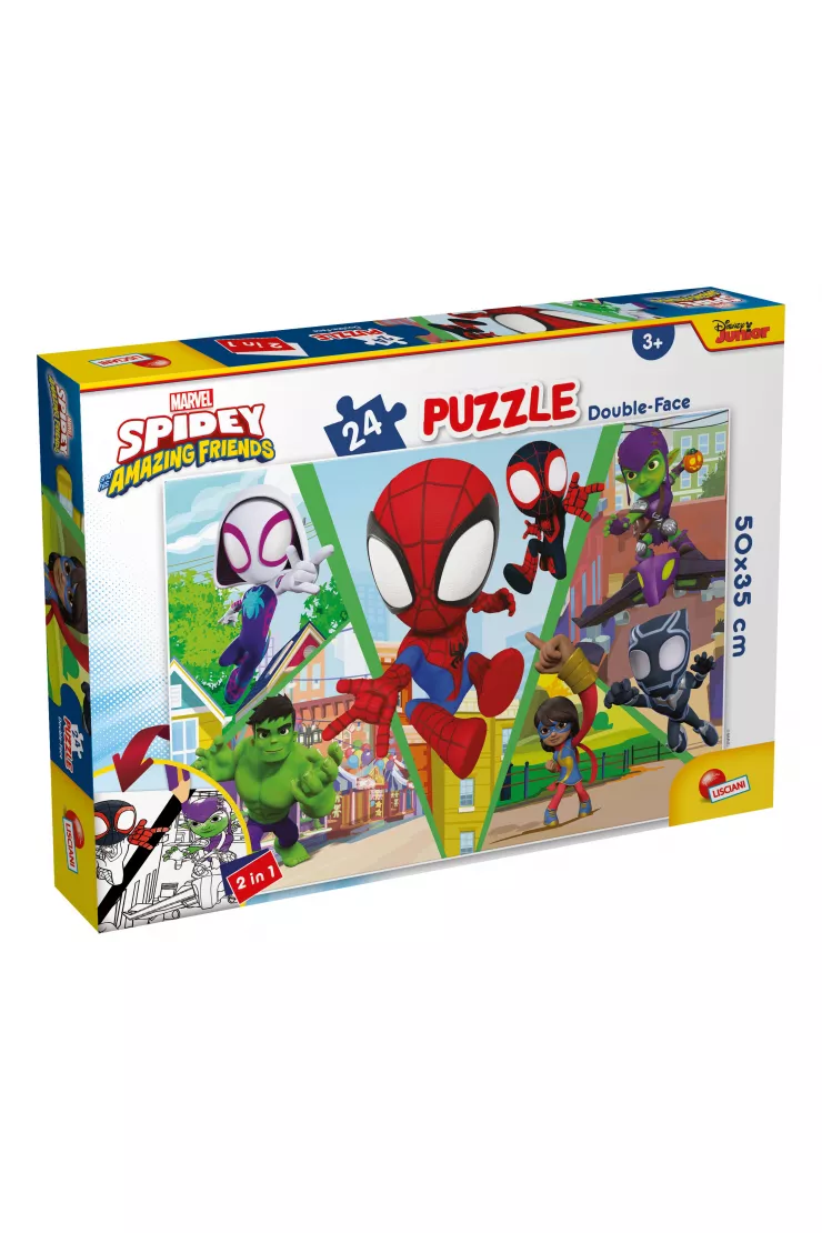 Puzzle dwustronne 24 el. PLUS Spidey Let`s Challenge