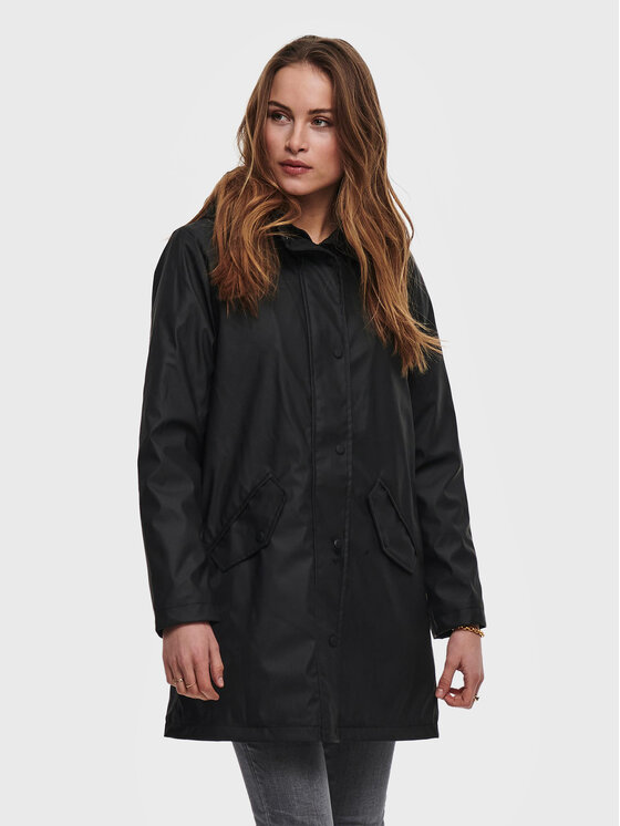 ONLY Kurtka przeciwdeszczowa Sally 15206116 Czarny Regular Fit miniaturka