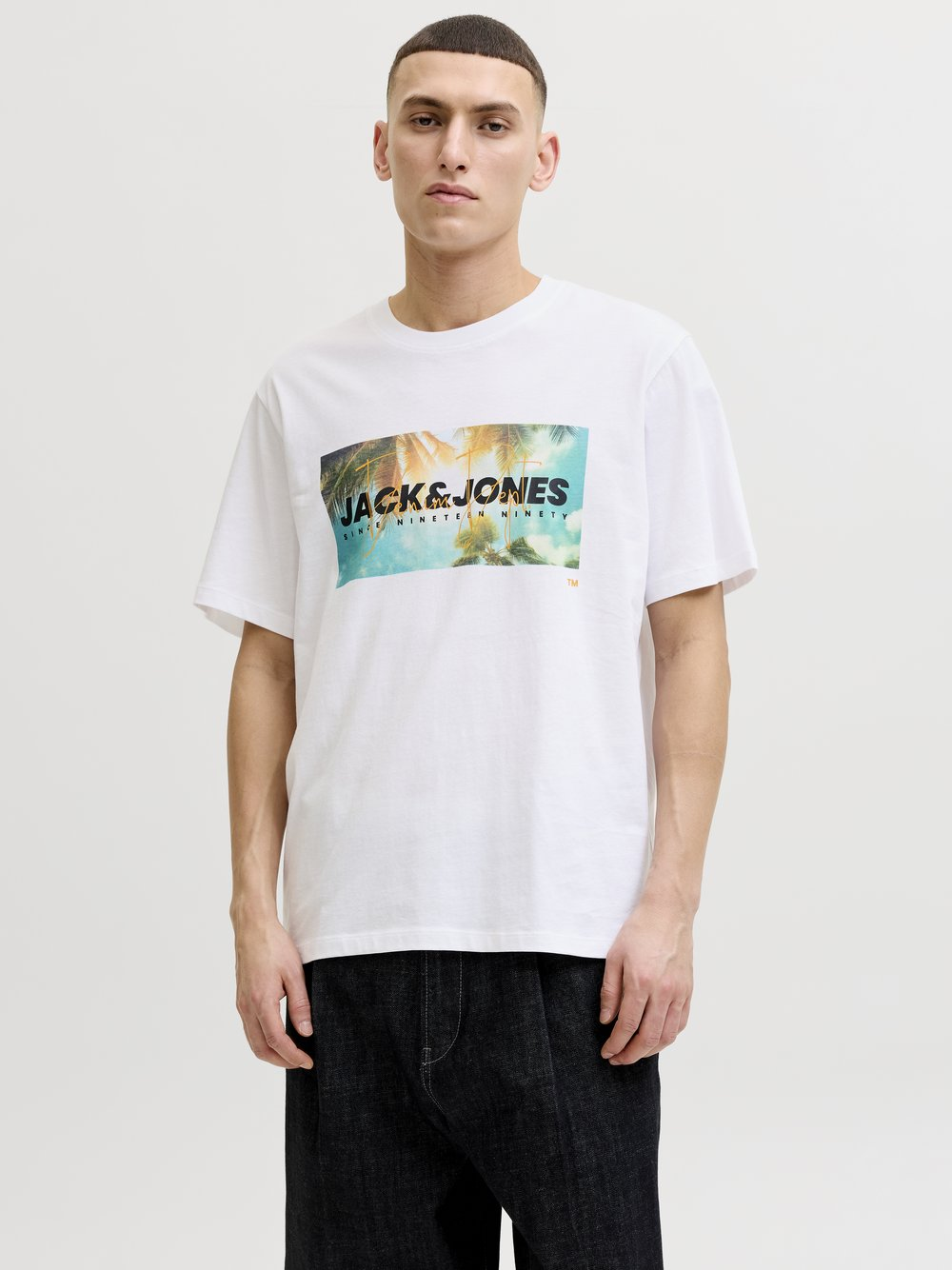 Jack & Jones Koszulka męska - JJIndiana Mężczyźni Bawełna (100%) biały, XL