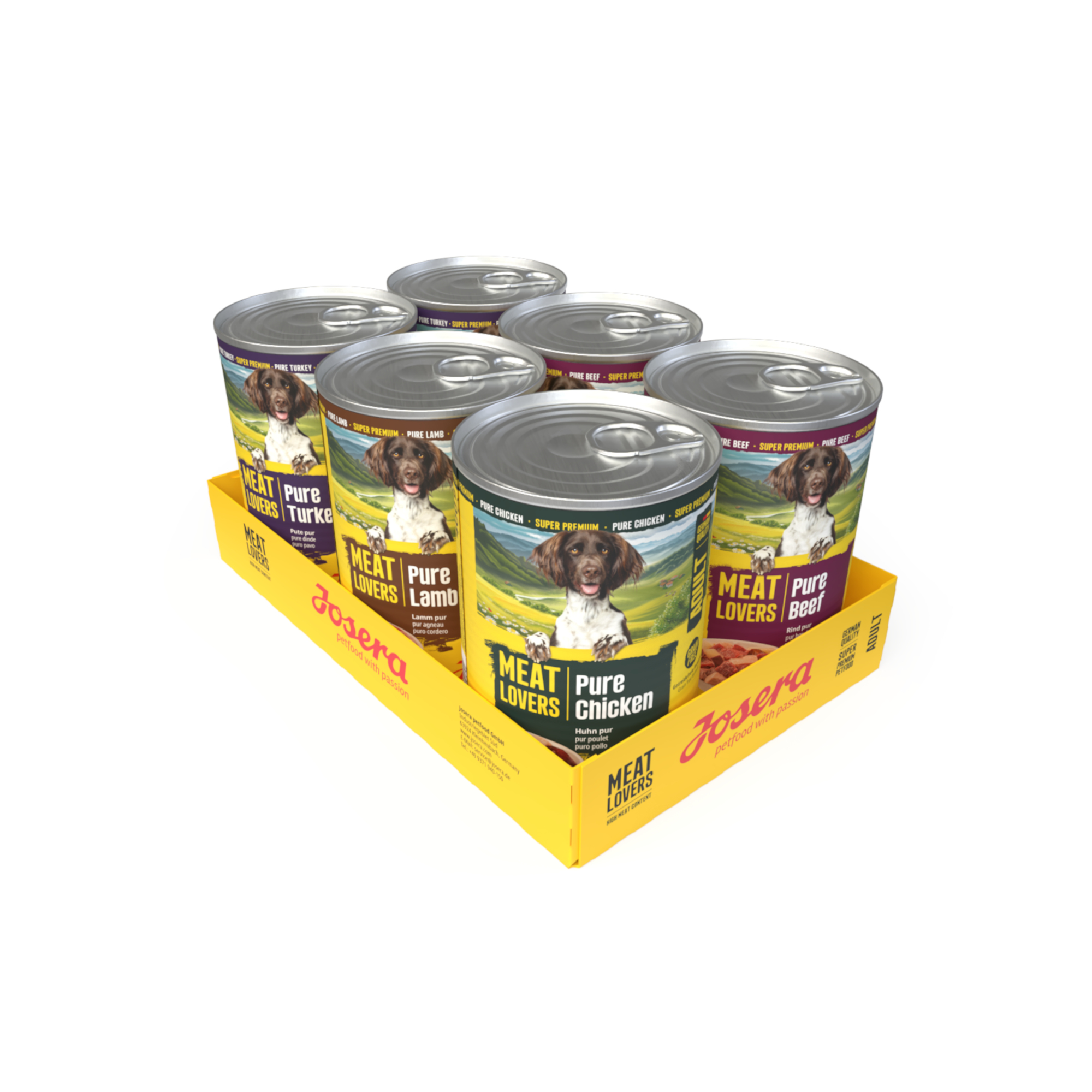Korzystny pakiet Josera Meatlovers Pure, 12 x 800 g - Pakiet mieszany (4 smaki, nowa szata graficzna)