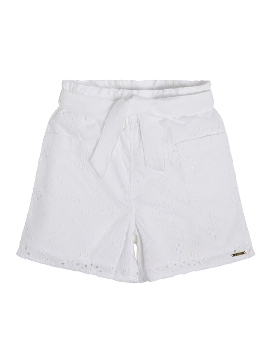 Guess Szorty materiałowe J3GD04 WFGJ0 Biały Relaxed Fit
