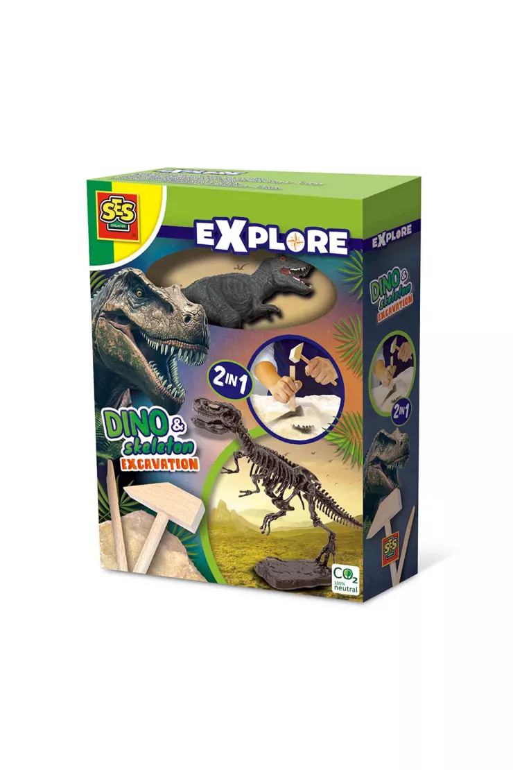 Explore wykopaliska dinozaurów i szkielety 2w1