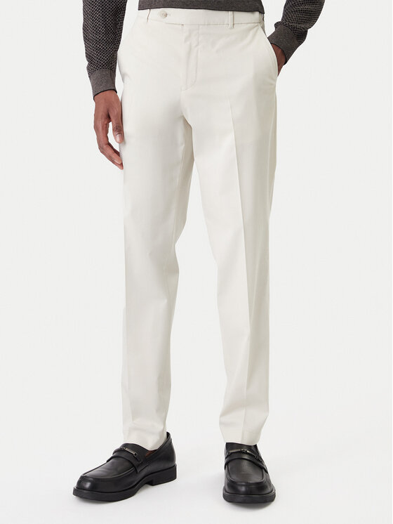 BOSS Spodnie materiałowe C-Perin 50555842 Biały Regular Fit