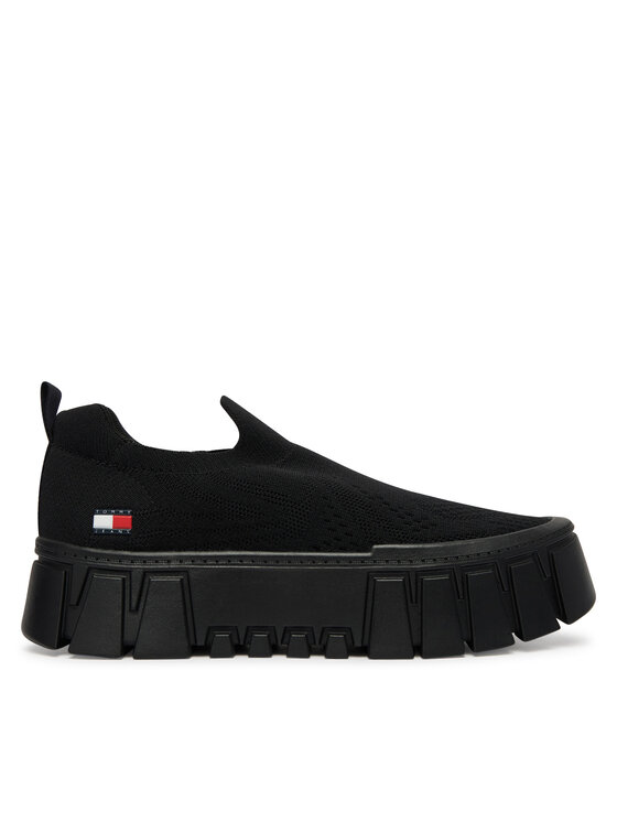 Tommy Jeans Sneakersy Tjw Chunky Knit Sneaker EN0EN03014 Czarny