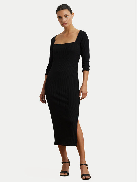 LAUREN RALPH LAUREN Sukienka dzianinowa 200978539001 Czarny Slim Fit