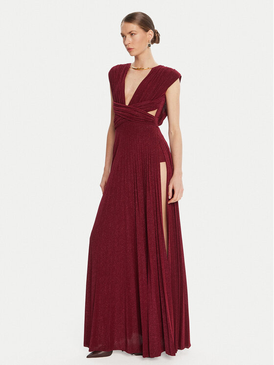 Elisabetta Franchi Sukienka wieczorowa AB-R15-56E2-V690 Bordowy Regular Fit