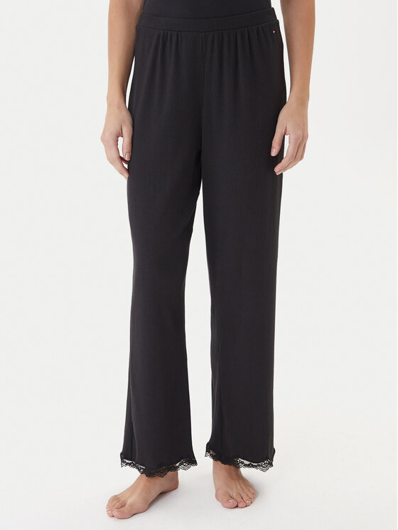 Tommy Hilfiger Spodnie piżamowe UW0UW06074 Czarny Regular Fit