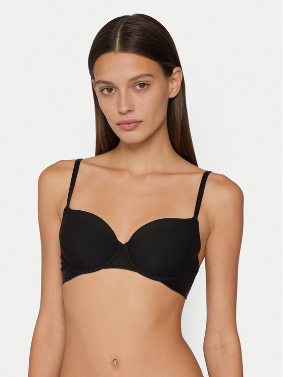 Tommy Hilfiger Biustonosz z fiszbiną UW0UW06529 Czarny