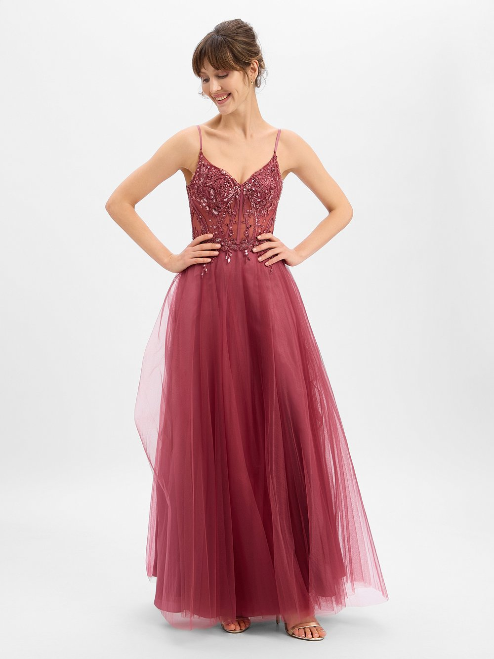 Luxuar Fashion Damska sukienka wieczorowa Kobiety czerwony, 34