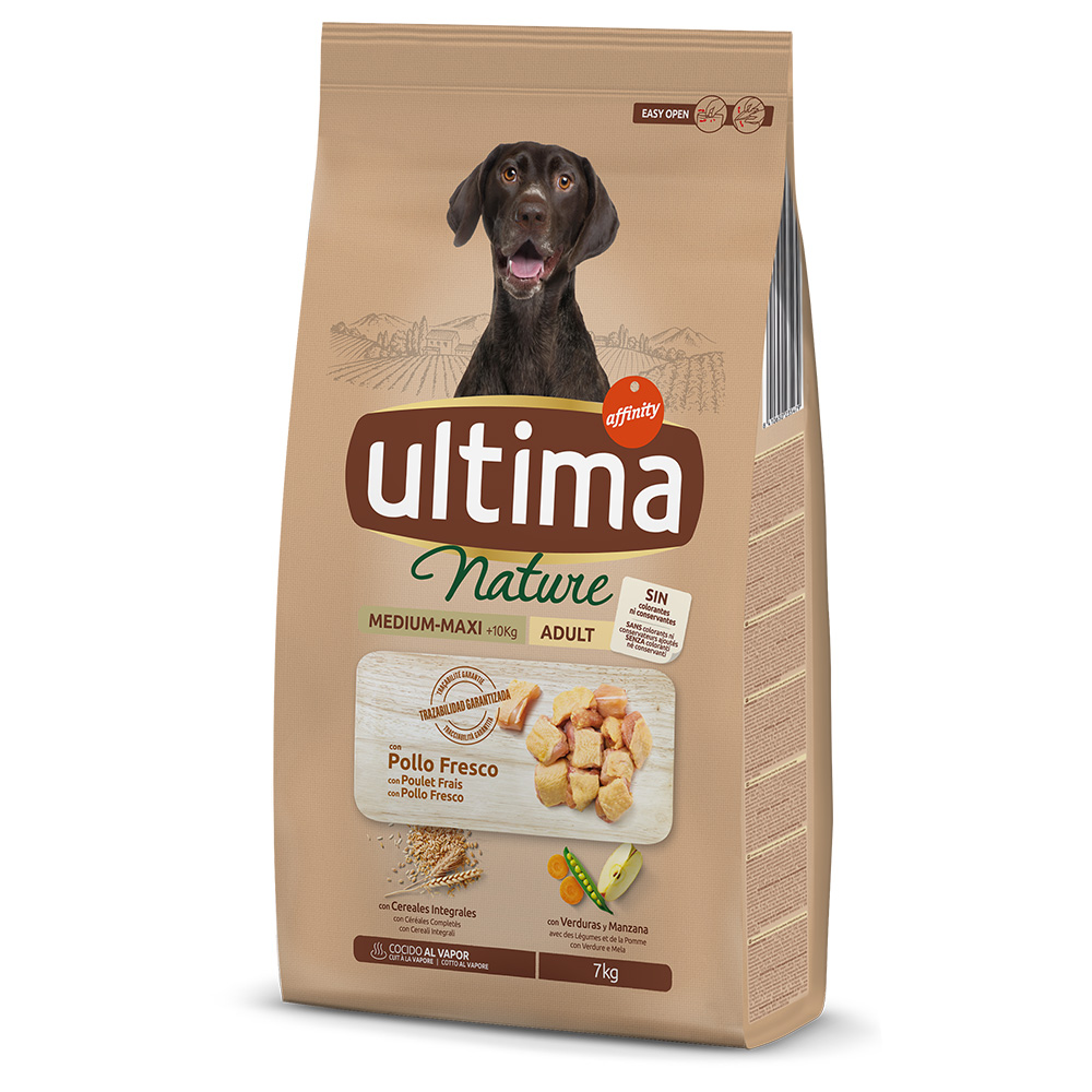 Kilogramy gratis! Ultima, karma sucha, 7 kg / 12 kg / 14 kg / 18 kg - Nature Medium / Maxi kurczak, 7 kg (6 + 1 kg gratis!)