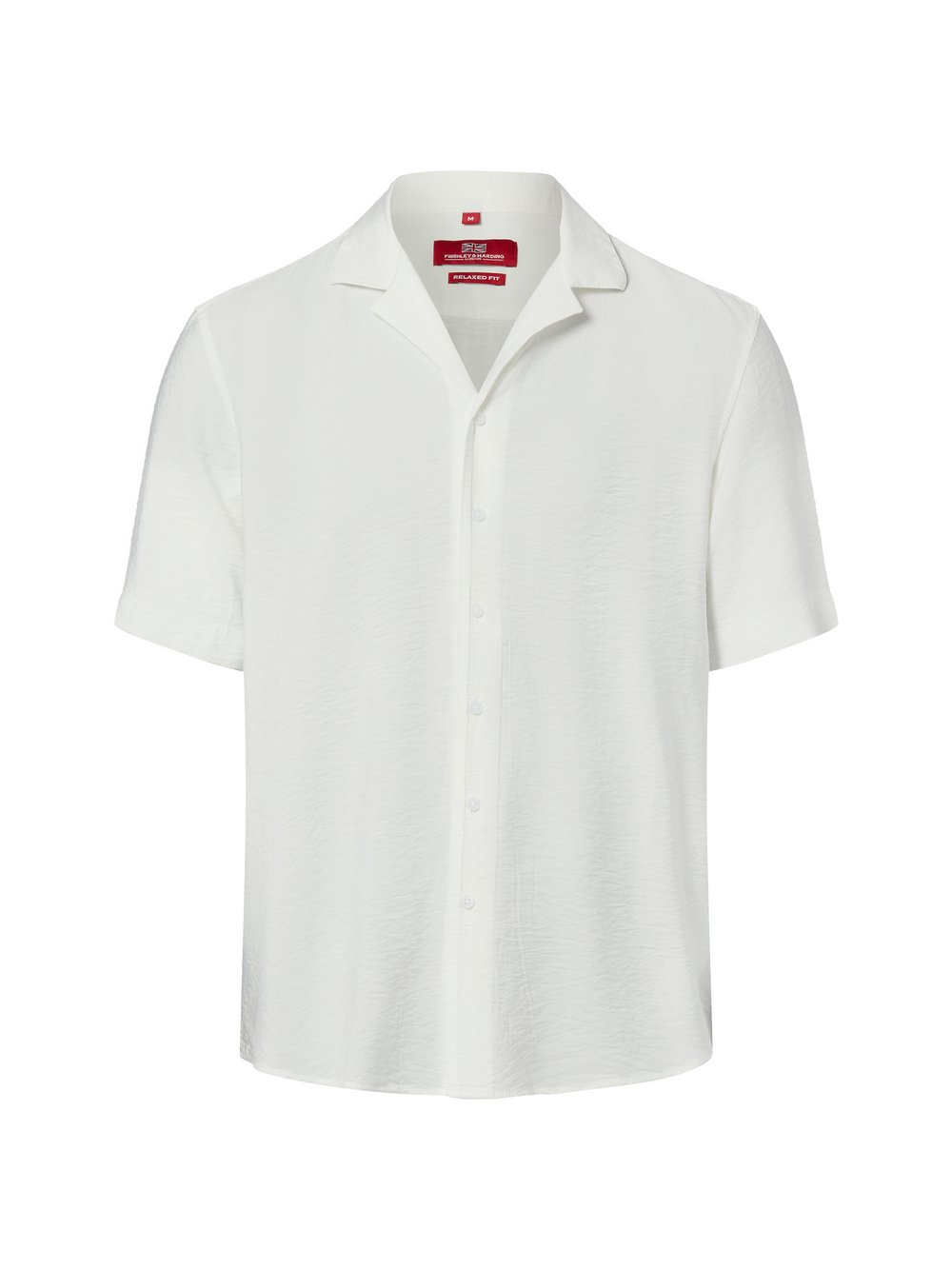 Finshley & Harding London Koszula męska Mężczyźni Comfort Fit Sztuczne włókno biały, M