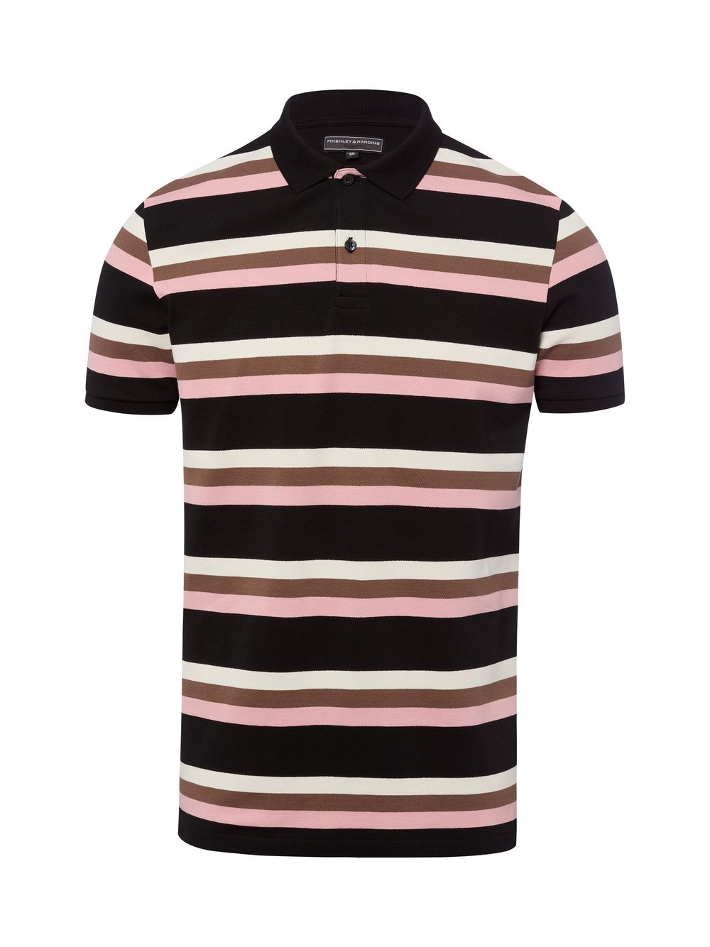 Finshley & Harding Męska koszulka polo Mężczyźni Bawełna czarny|wielokolorowy, M