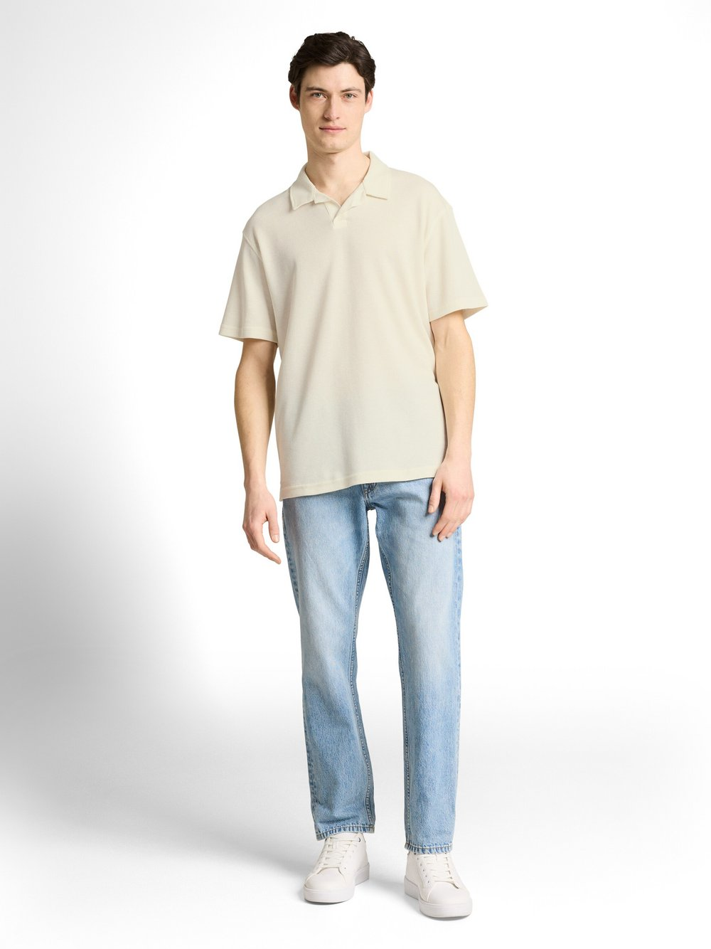Tom Tailor Denim Męska koszulka polo Mężczyźni Bawełna biały, XXL
