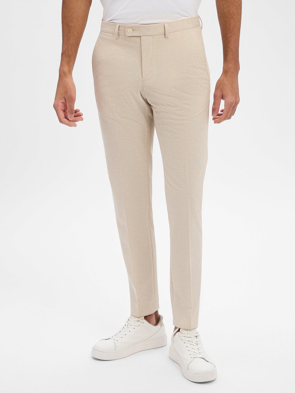 Finshley & Harding London Spodnie Mężczyźni Slim Fit beżowy, 102